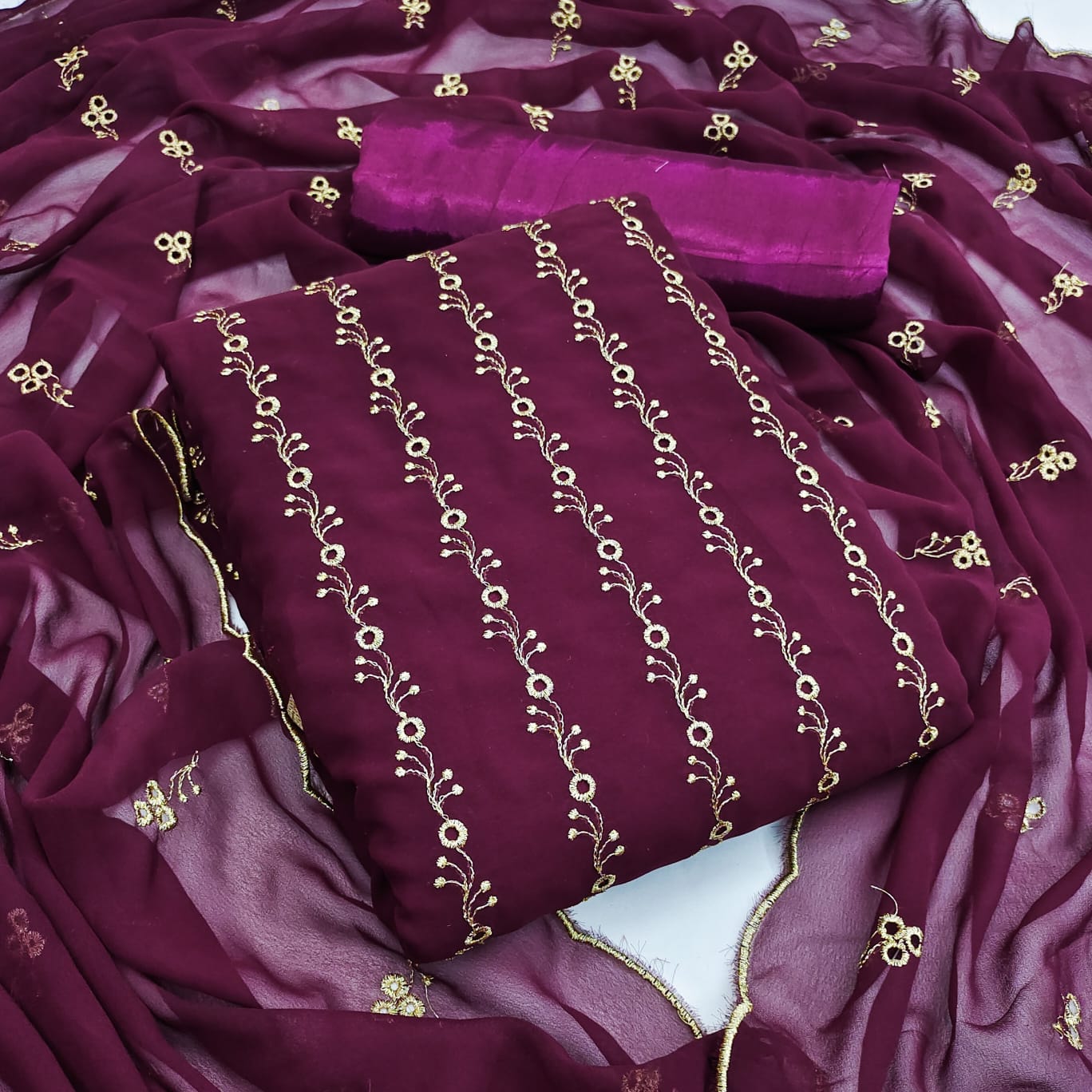 Gng 50004 Georgette Fancy Wear Georgette Dress Material Collection
